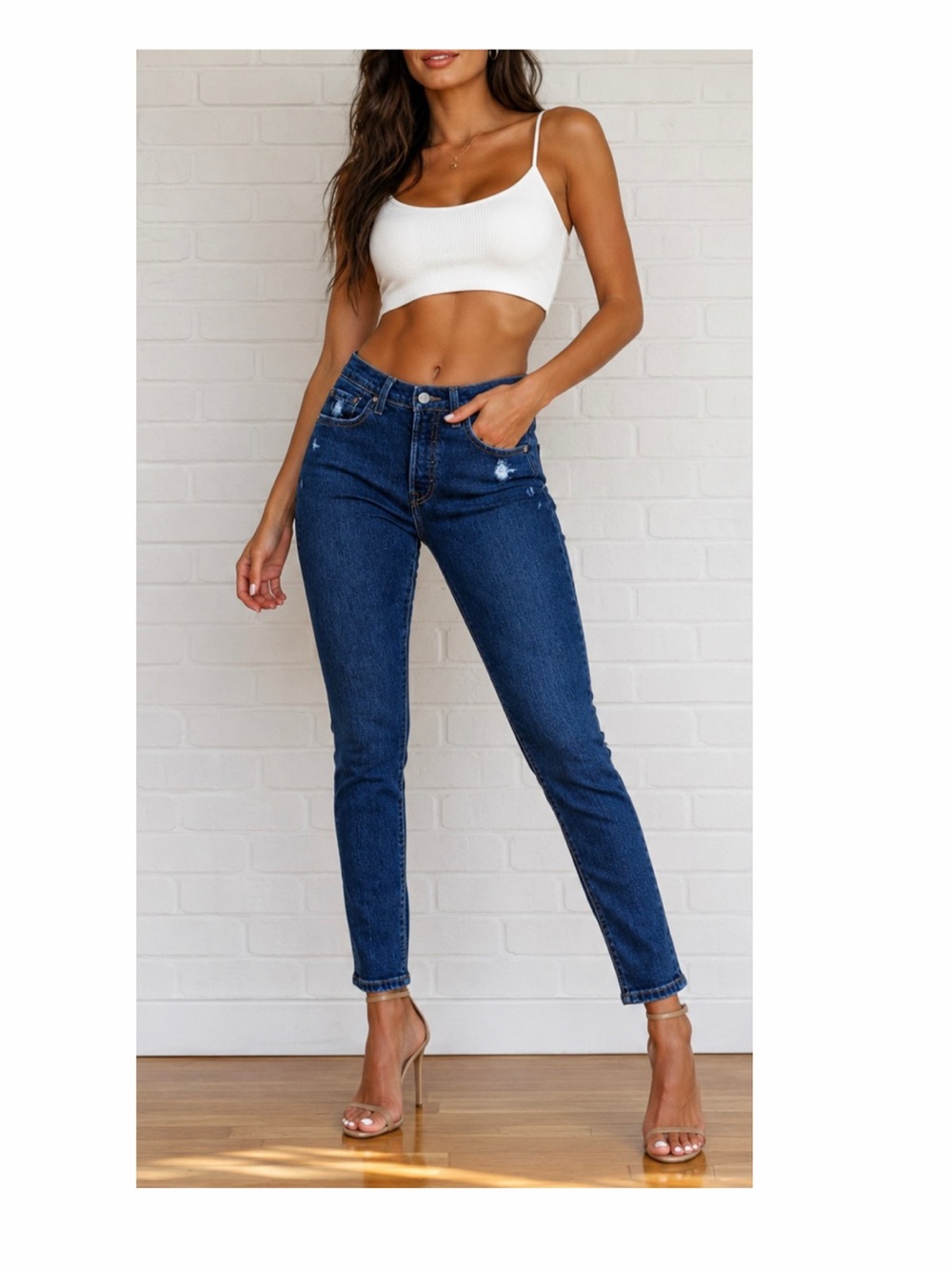 Levi’s 501 Skinny Button Fly Jeans Ripped Distressed 00 / 24 Waist 24.25” - 26”